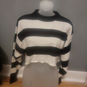 3/$30 Streetwear Society Black and White Striped Sweater
